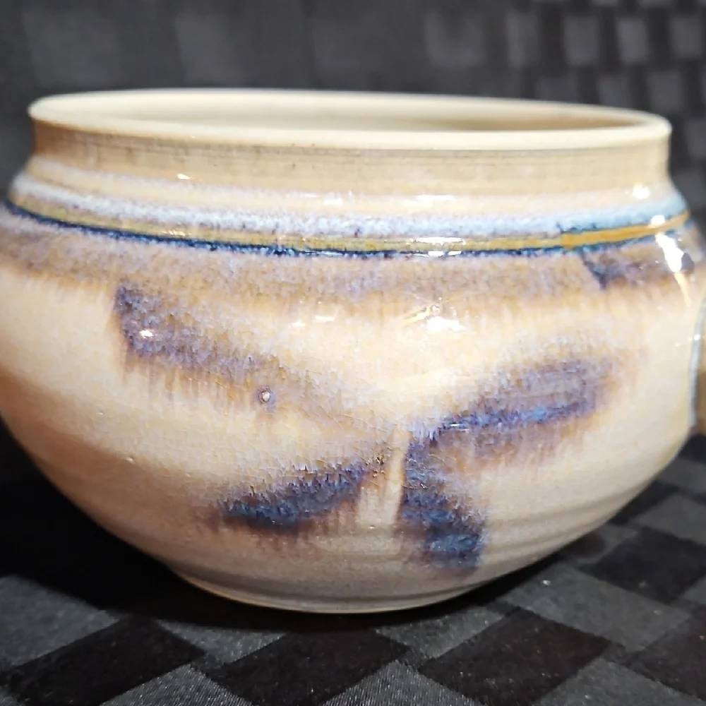 Randy Pearsall Signed Art Pottery Lidded Casserole Dish, Maple Leaf Stoneware